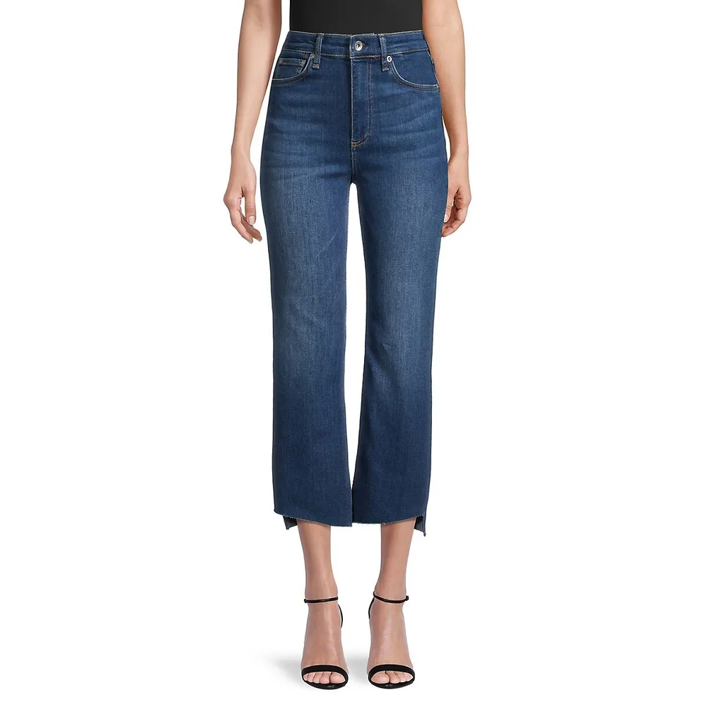 Casey High-Rise Ankle Flare Step-Hem Jeans