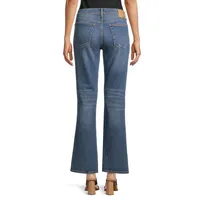 Peyton Raw-Cuff Ankle Flare Jeans