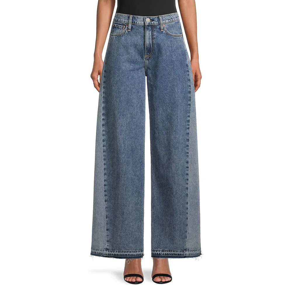 Two-Tone Wide Leg Pants