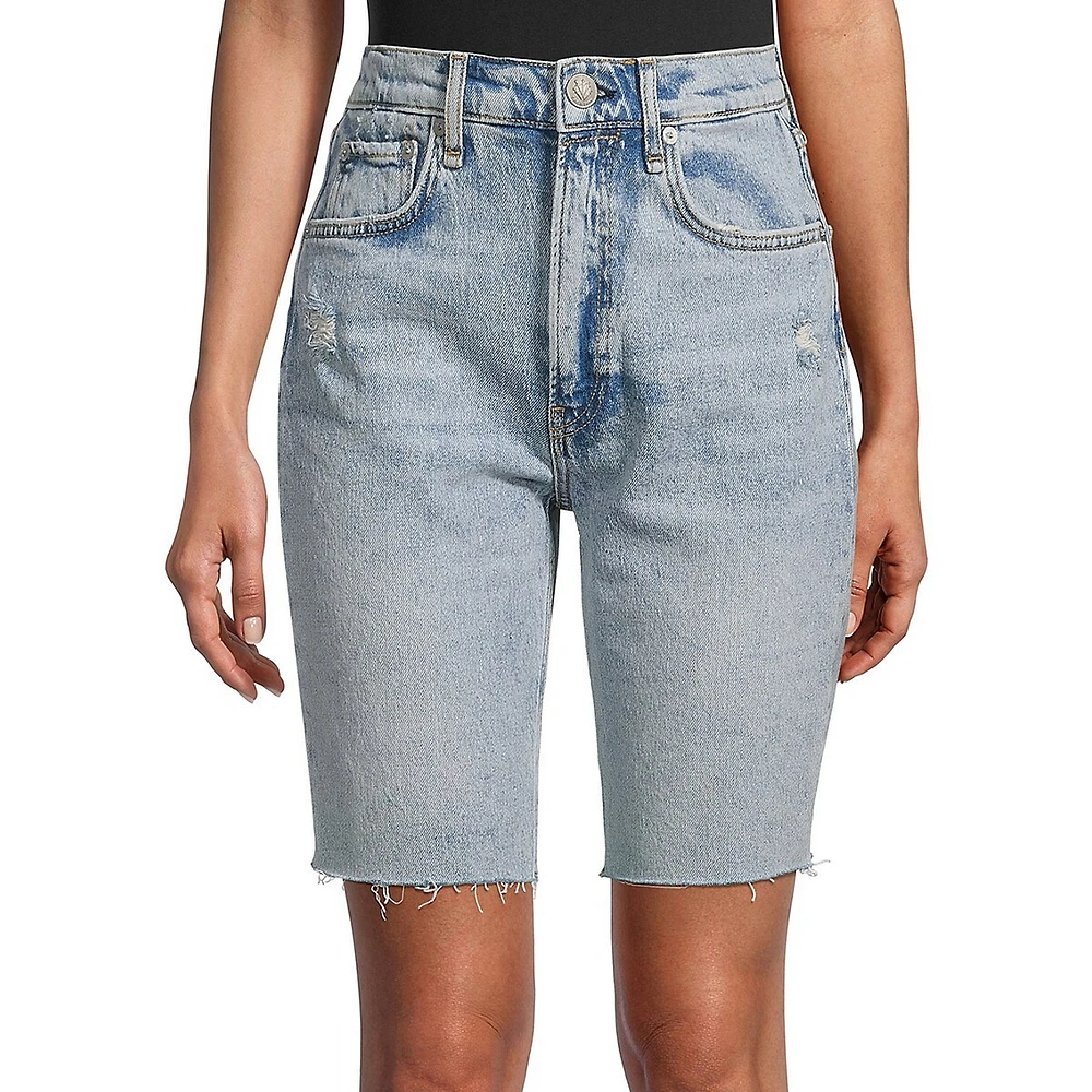 Ripped Bermuda Denim Shorts