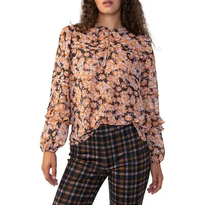 Floral Pintuck Blouse