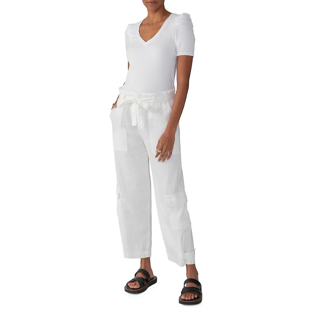 Everyday Cropped Linen Cargo Pants