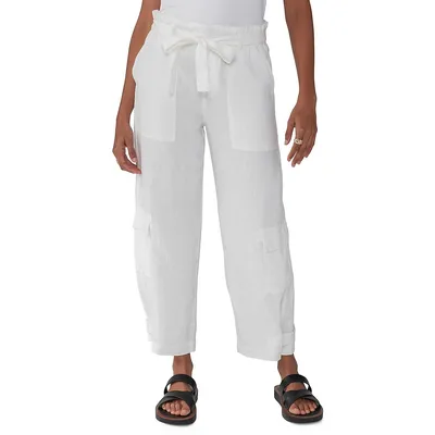 Everyday Cropped Linen Cargo Pants