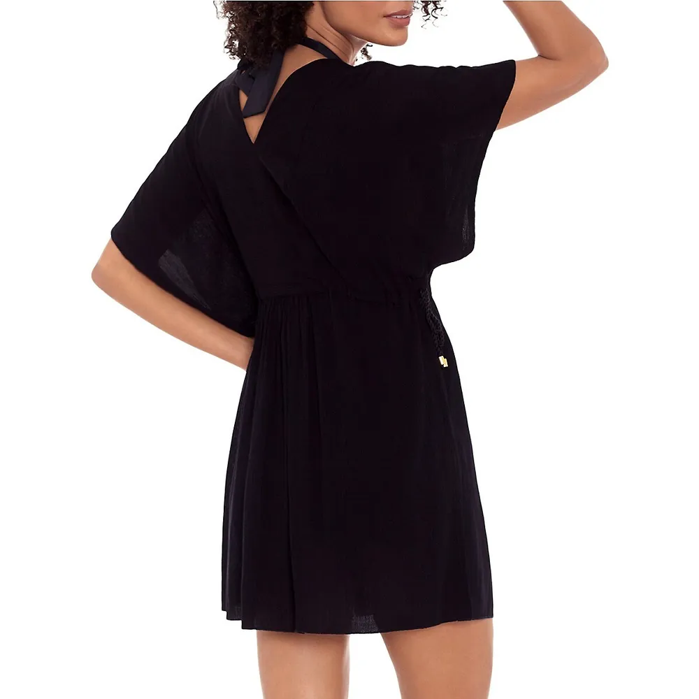 Cover-Ups Flared-Sleeve Tunic Dress