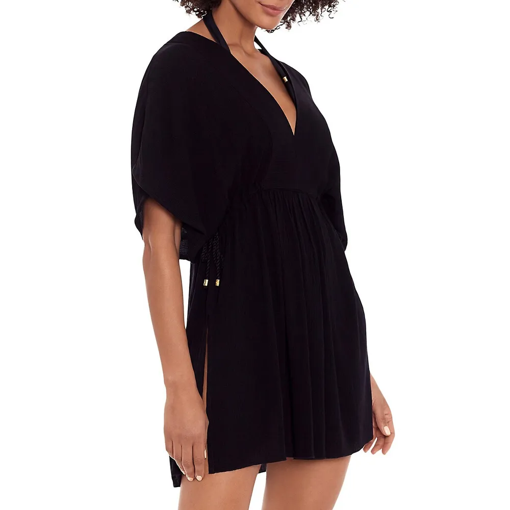 Cover-Ups Flared-Sleeve Tunic Dress