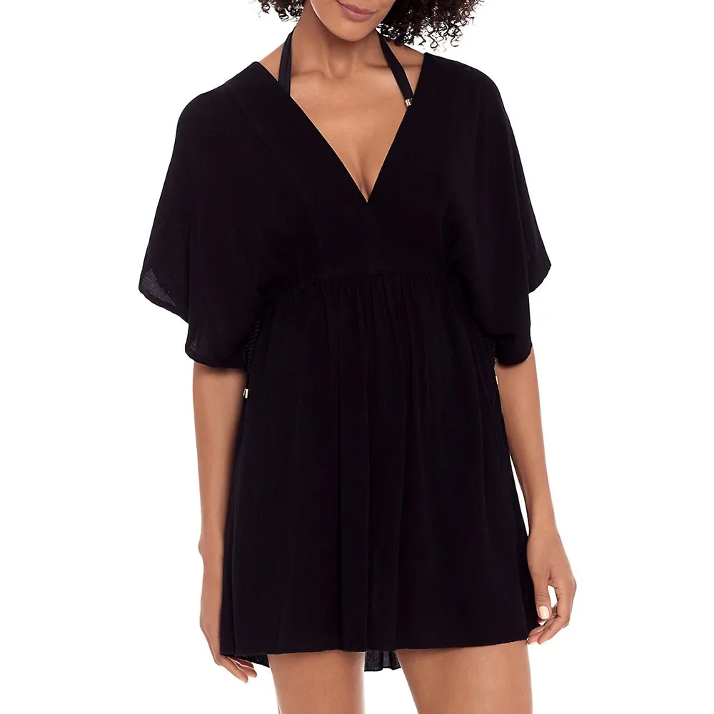 Cover-Ups Flared-Sleeve Tunic Dress