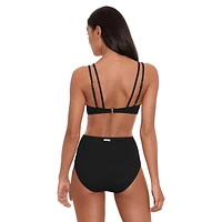 Beach Club Solids High-Waist Ruched Bikini Bottoms