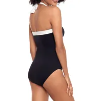 Bel Air Shirred Tummy-Control Bandeau One-Piece Swimsuit