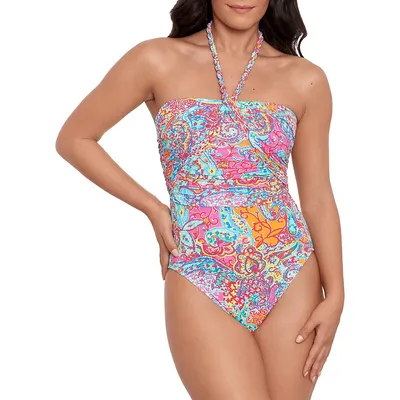 Amara Patchwork Goddess Paisley One-Piece Swimsuit