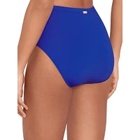 Beach Club Solids High-Waist Ruched Bikini Bottoms
