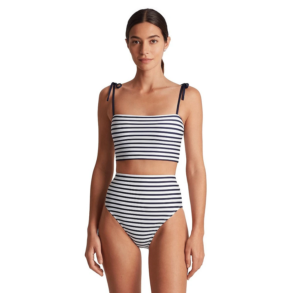 Haut de bikini bandeau à rayures luxe