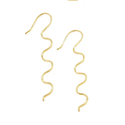 Goldplated Wave Threader Earrings