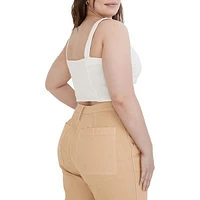 Abbie Linen-Blend Crop Top