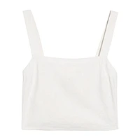 Abbie Linen-Blend Crop Top