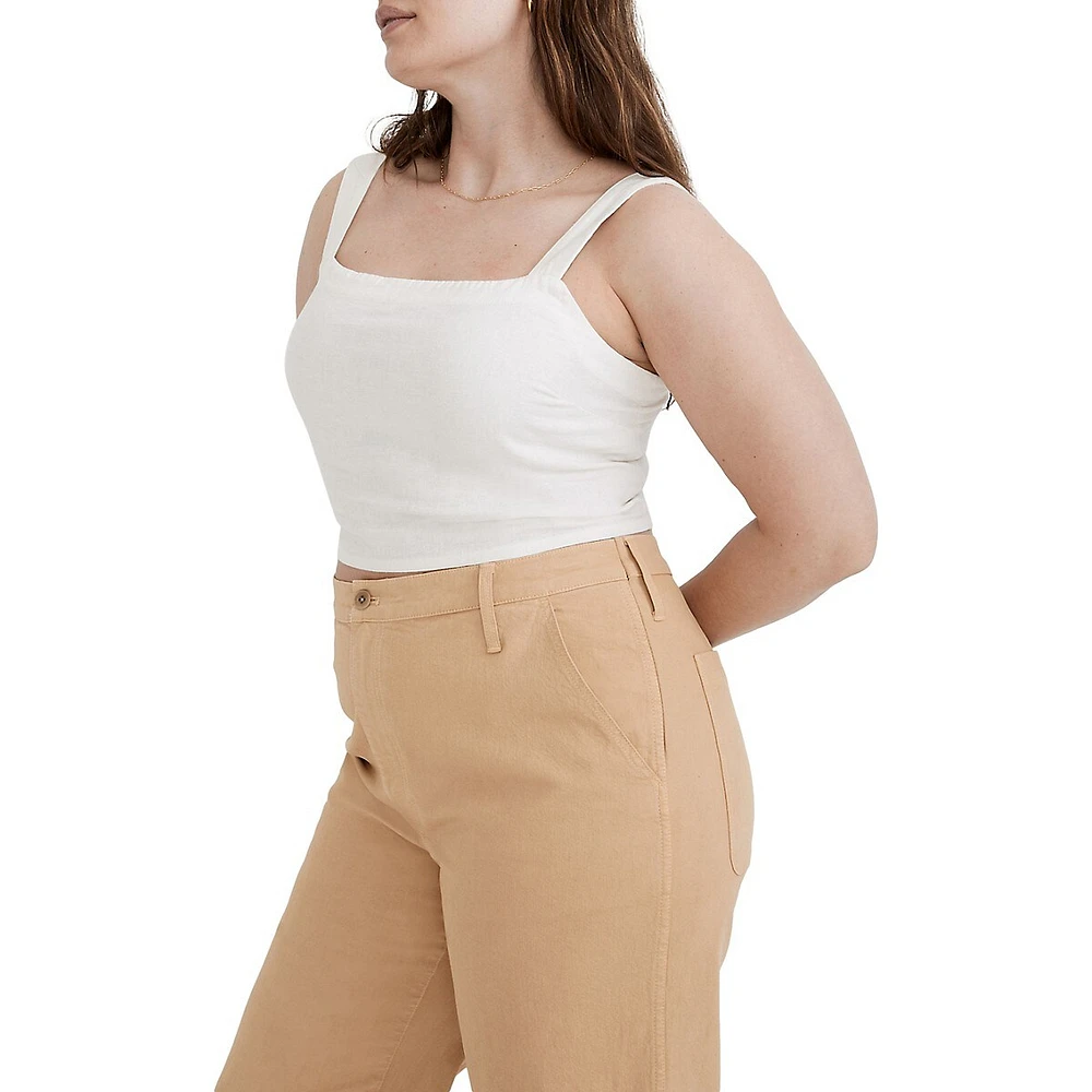 Abbie Linen-Blend Crop Top