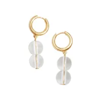 Goldplated & Glass Beads Bubble Hoop Earrings
