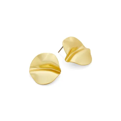 Deia Goldplated Pleated Stud Earrings