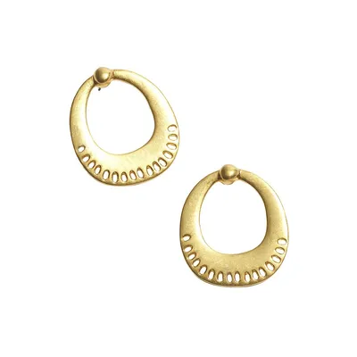 Phoebe Lace Goldplated Front-Facing Hoop Earrings