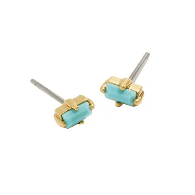 Goldplated Faux Turquoise Stud Earrings