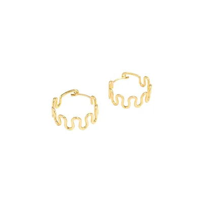 Petits anneaux ondulés plaqués or