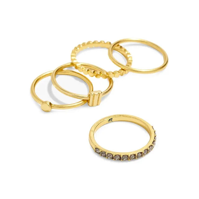 Madewell Two-pack Retro Daisy Enamel Ring Set in Metallic