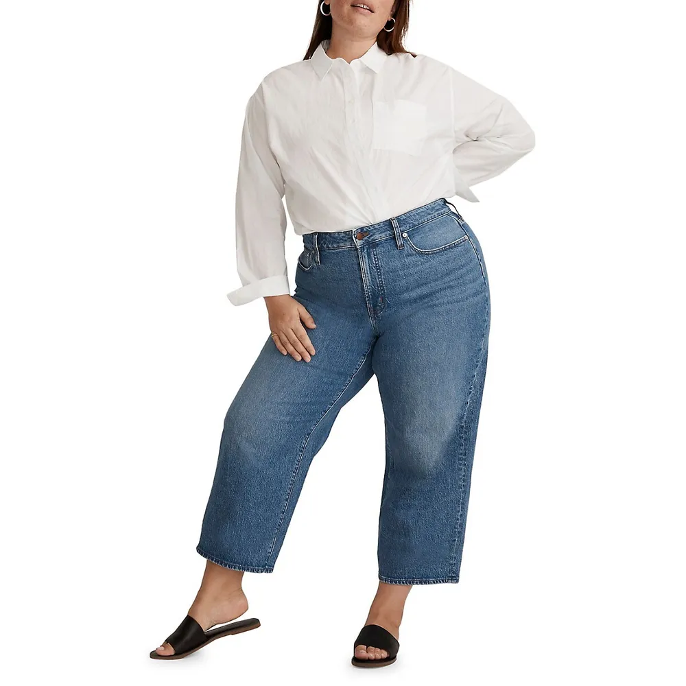 The Perfect Vintage Wide-Leg Crop Jean in Cresslow Wash