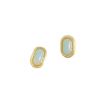 Goldplated & Amazonite Stud Earrings