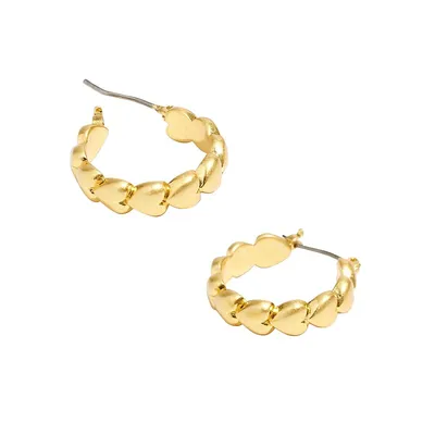 Goldplated Hearts Huggie Hoop Earrings