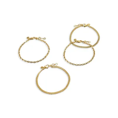 Ensemble de deux bracelets à chaîne plaqués or