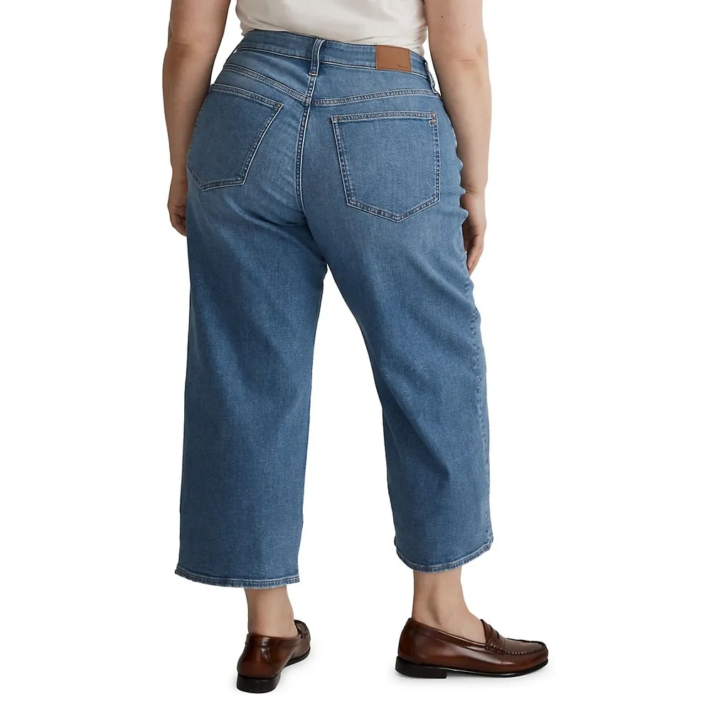 Plus The Curvy Perfect Vintage Ohlman Wash Wide-Leg Cropped Jeans