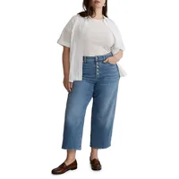 Plus The Curvy Perfect Vintage Ohlman Wash Wide-Leg Cropped Jeans