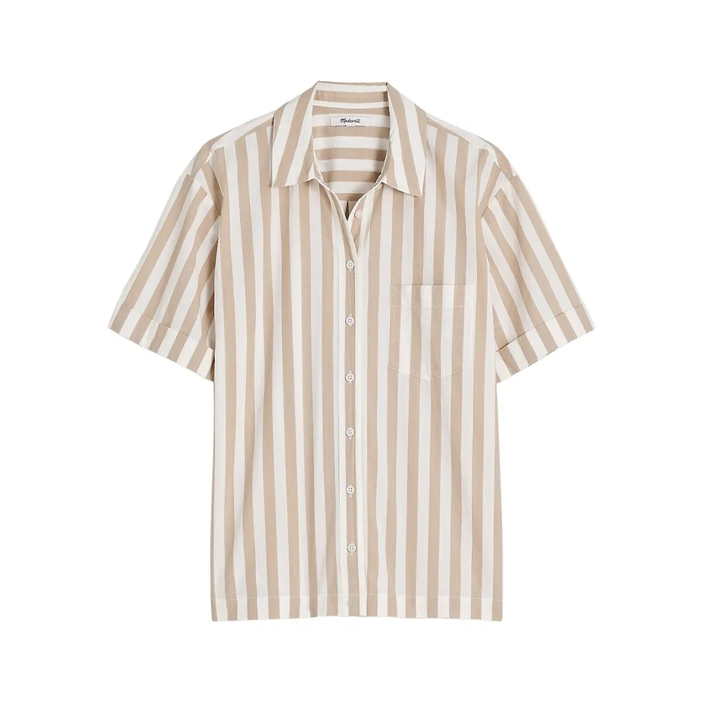 Signature Poplin Oversized Short-Sleeve Shirt