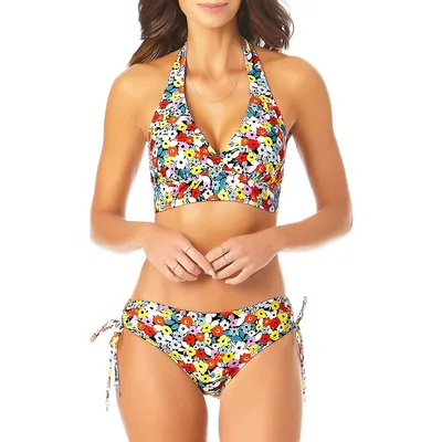 Flower Field Marilyn Halterneck Bikini Top