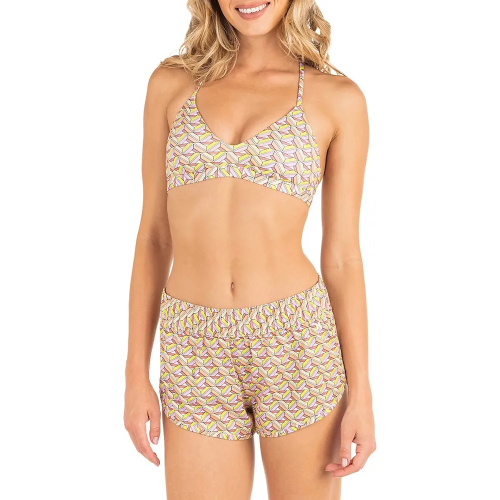 City Block Print Swim Shorts