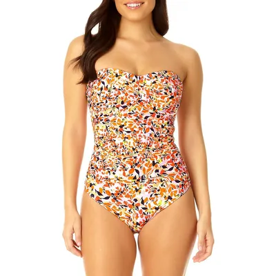 Whirlpool Ditsy One-Piece Bandeau Swimsuit