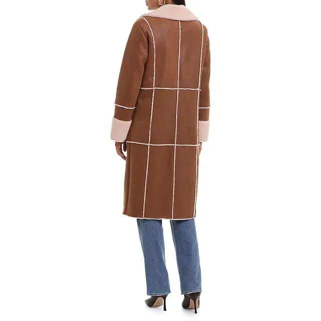 Arlington paneled faux shearling coat