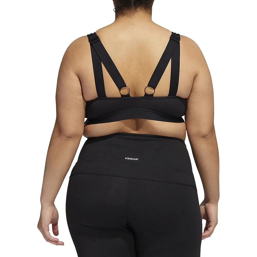 adidas Powerreact Training Medium-Support Bra (Plus Size) - Black