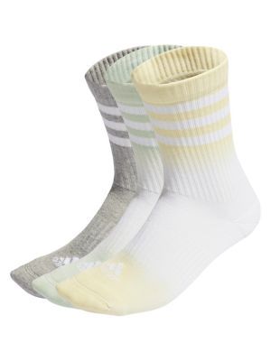 Women's Dip-Dyed 3-Stripes Cushioned Crew Socks