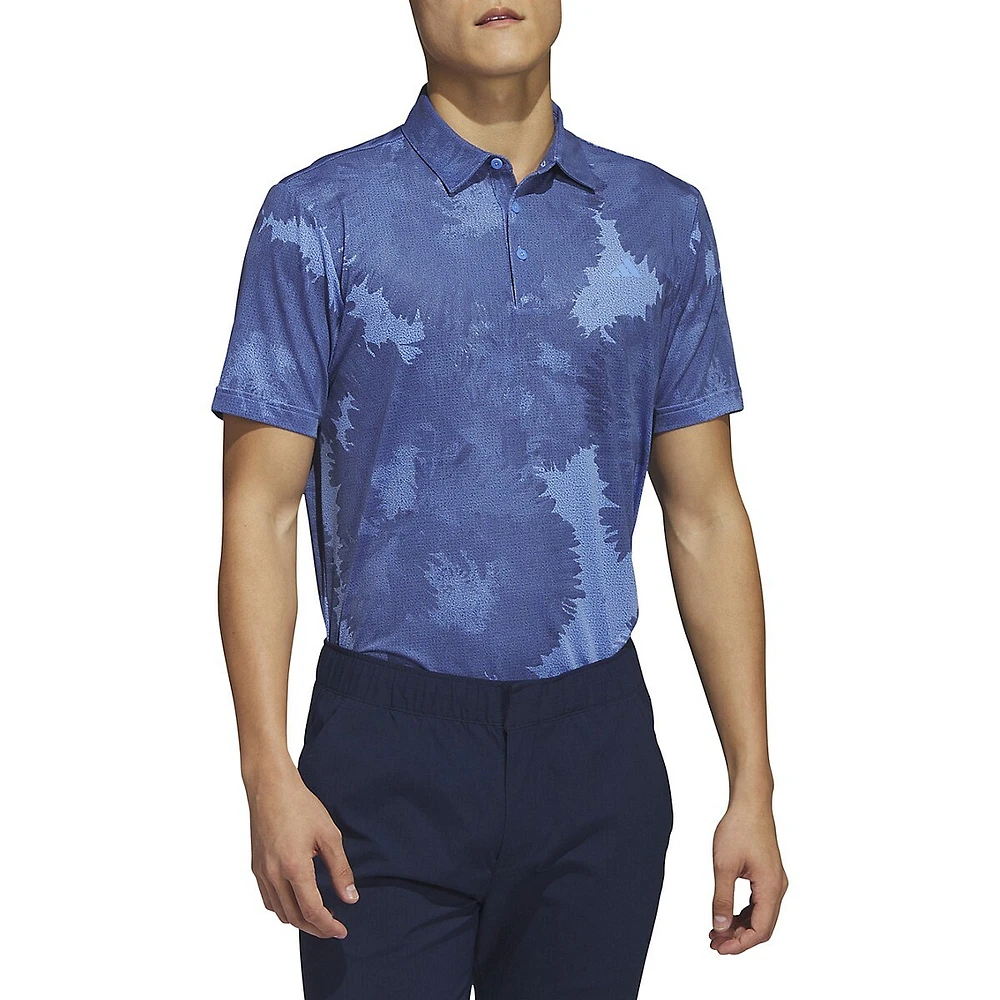 Flower Mesh Golf Polo Shirt