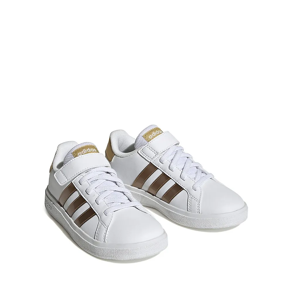 Kid's Grand Court 2.0 Metallic-Trim Sneakers