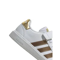 Kid's Grand Court 2.0 Metallic-Trim Sneakers