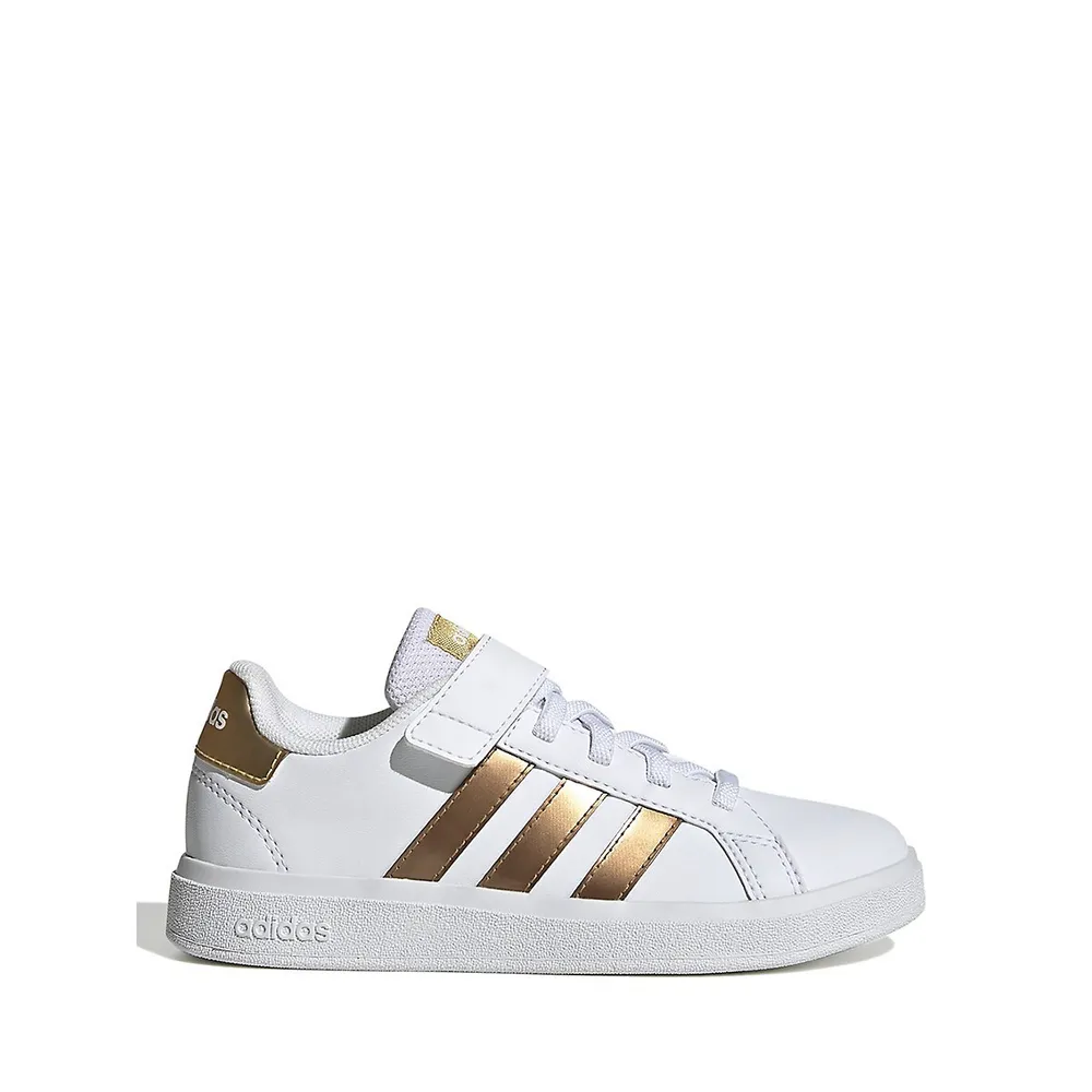 Kid's Grand Court 2.0 Metallic-Trim Sneakers