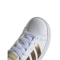 Kid's Grand Court 2.0 Metallic-Trim Sneakers