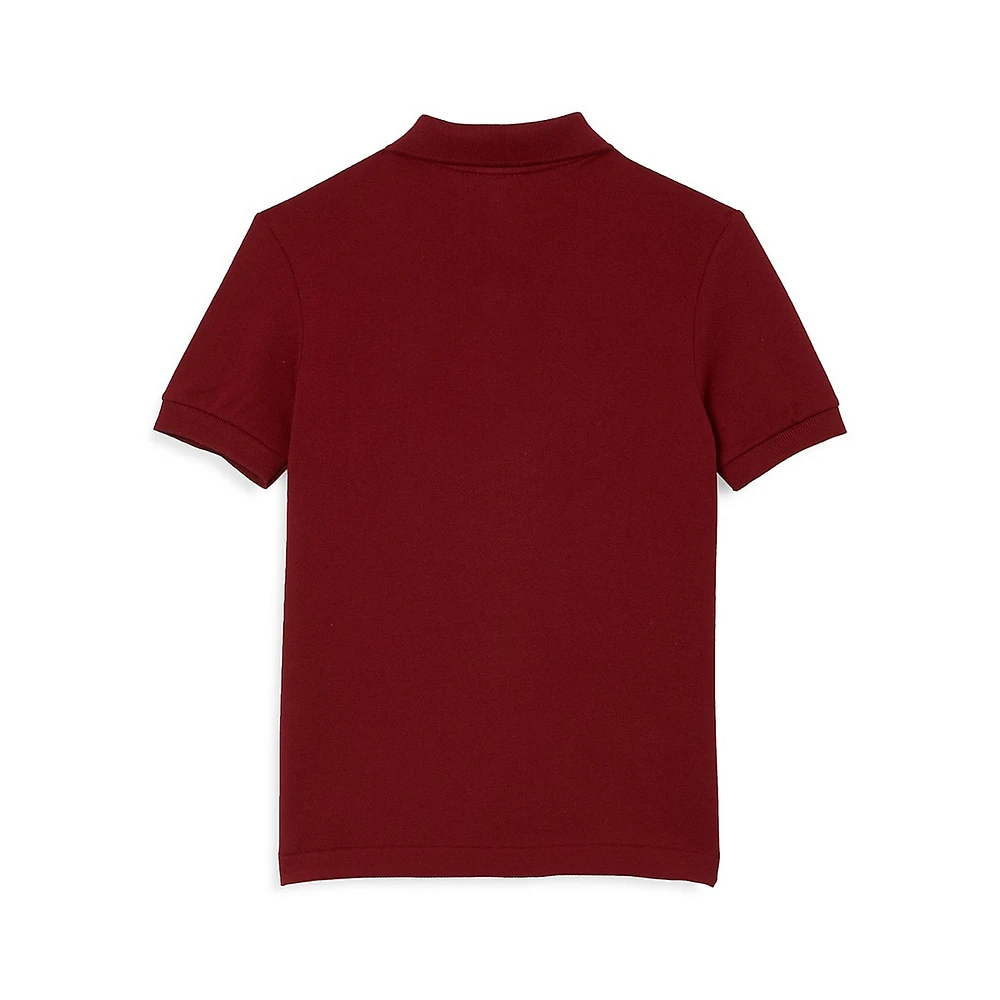 Boy's Piqué-Knit Polo Shirt