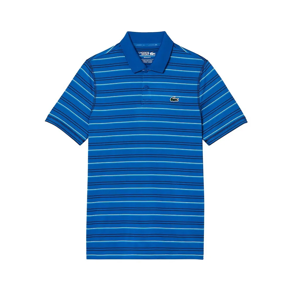 Recycled-Polyester Blend Striped Polo Shirt