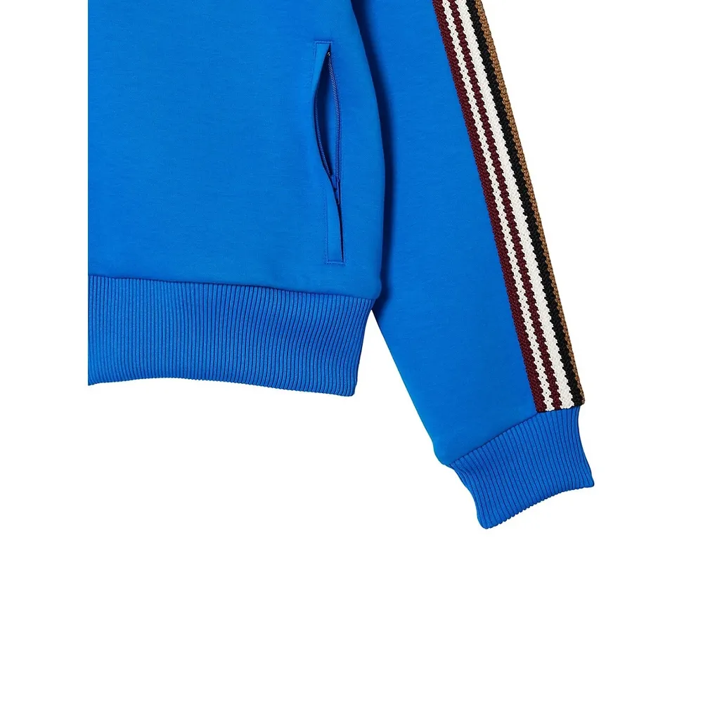 Colourblock Stripes & Crochet Tape Track Jacket