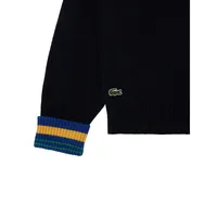 Golf-Inspired Wool-Blend Varsity Crewneck Sweater