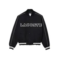 Embroidered Cotton Twill Teddy Varsity Jacket