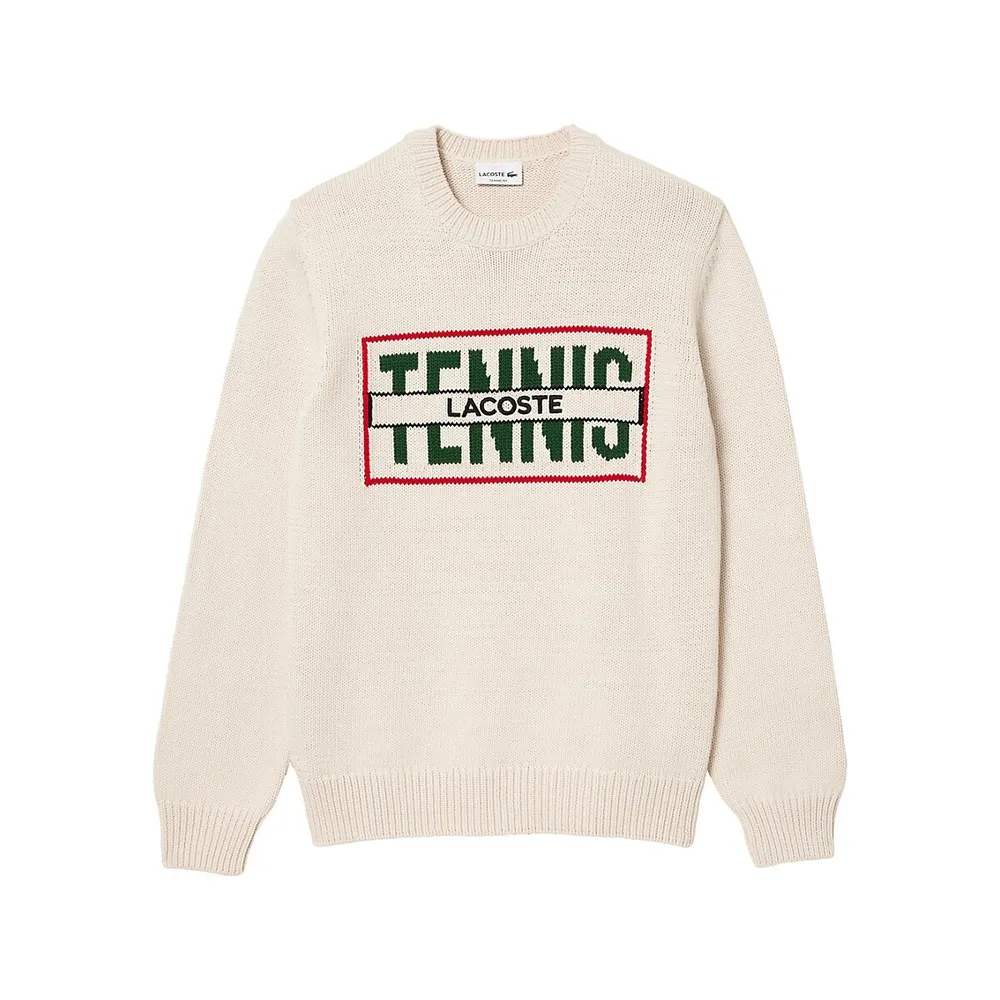 Tennis Intarsia Knit Logo Sweater