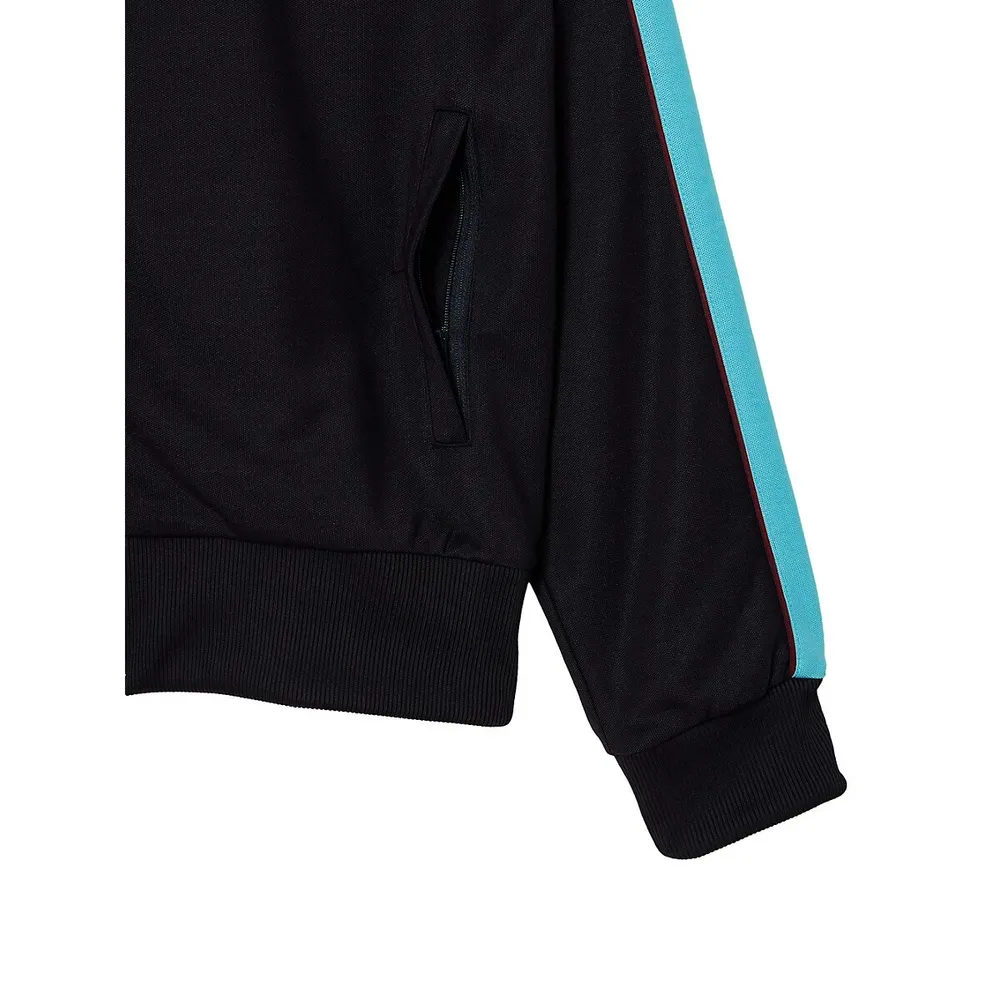 Zipped Ripstop Piqué Colourblock Sweatshirt